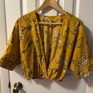 Floral Wrap Blouse